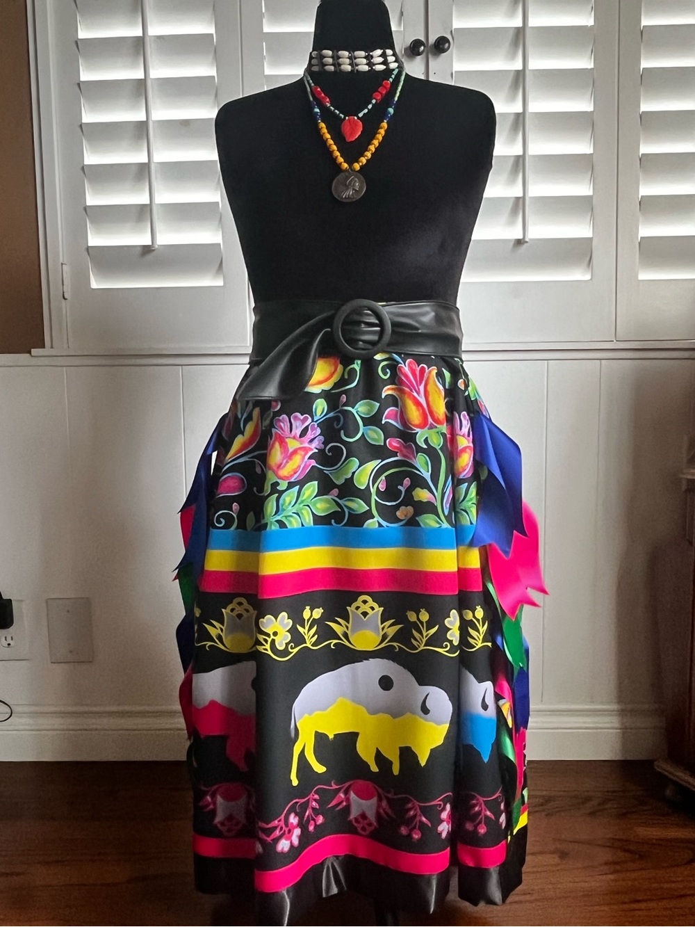 First Nation - Native American Buffalo Ribbon Skirt